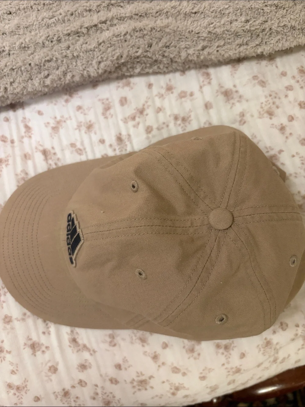 adidas Khaki Cotton Baseball Cap with Black Logo